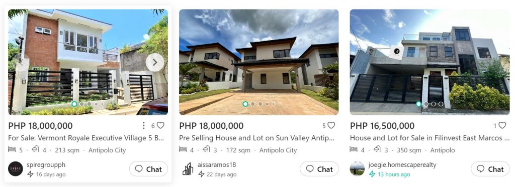 Property listings in Carousell