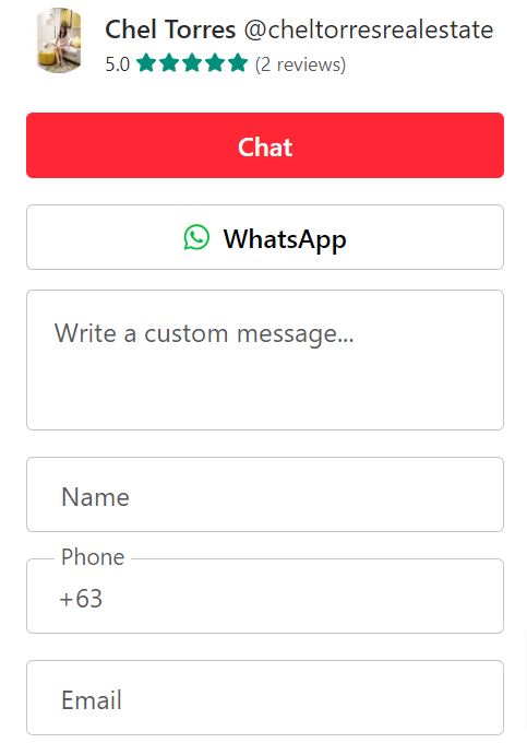 Chat feature in listings