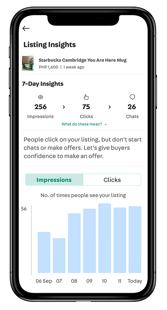 Carousell Bump listing insights