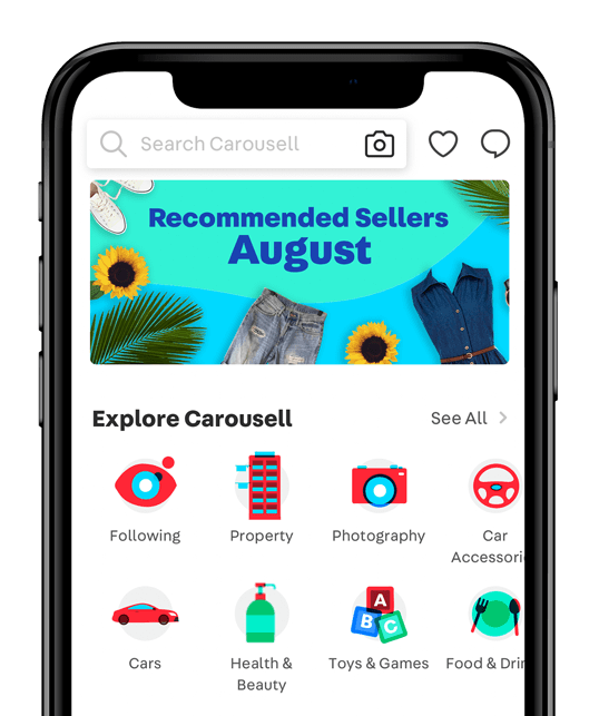 Explore Carousell - first screen you'll see