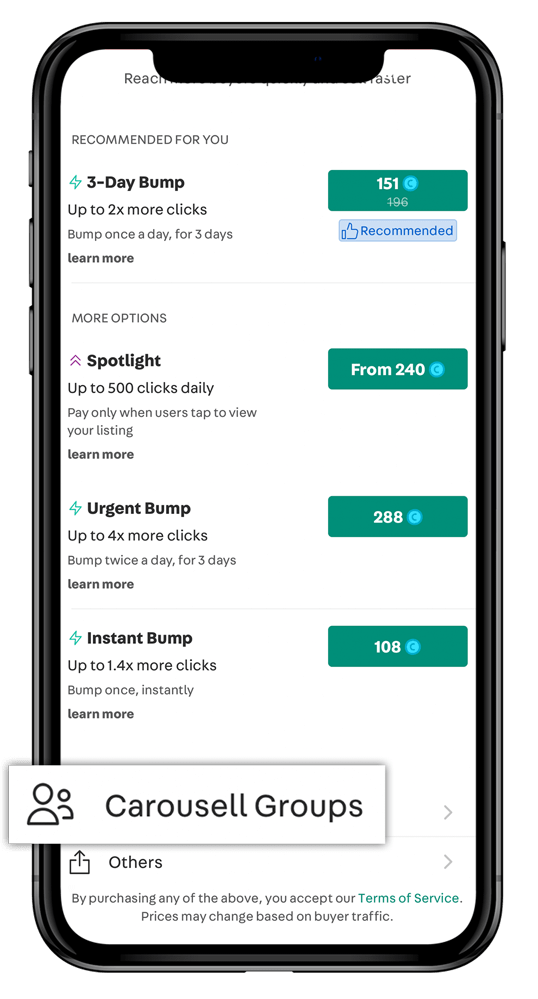 How to promote listings to groups on Carousell