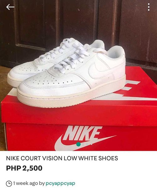 Nike Court Vision shoes on Carousell Philippines - sold by pcyappcyap